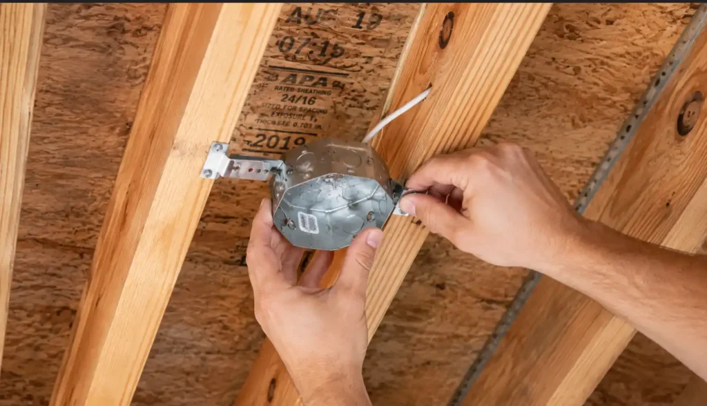 Fan-rated electrical box for ceiling fan installation